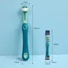 Escova de Dentes Trilateral para Limpeza de Dentes de Cachorro, Higiene Bucal de Gato, Escova de Dentes de Três Cabeças para Cuidado Dental de Cães