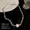 Collar de perlas grandes y pequeñas plata rota puntada irregular cadena para la clavícula sentido de diseño avanzado de lujo ligero temperamento nueva joyería