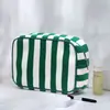 Nueva Bolsa de Cosméticos de Felpa a Rayas de Amazon Bolsa de Almacenamiento de Peluche Bolsa de Viaje Portátil para Guardar Cosméticos Personalización