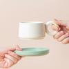 Taza de Café y Platillo de Cerámica a Contraste de Color, Juego de Taza, Taza de Cerámica, Alto Valor de Color, Taza de Agua, Promoción Publicitaria Personalizada, Comercial