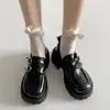 Zapatos de cuero retro estilo francés para mujer con plataforma gruesa que aumentan la altura, nuevos zapatos Mary Jane versátiles de moda para primavera y otoño para combinar con faldas