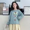 Suéter para Meninas Outono 2025 Novo Suéter Estilo Coreano de Primavera e Outono para Crianças Grandes Conjunto de Duas Peças Roupas de Outono para Crianças