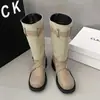 Hebilla de cinturón botas de motocicleta para mujer, nuevo modelo 2026 botas de media pantorrilla, versátiles tacón grueso suela gruesa botas estilo western cowboy Martin