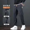 Pantalones de Forro Polar Nuevos de Marca de Moda 2025 para Hombre, Pierna Suelta, Leggings, Moda Estilo Hong Kong, Pantalones Casuales