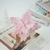 Flor de Navidad más vendida transfronteriza, flor de Navidad artificial dorada, flor decorativa para árbol de Navidad, flor de Navidad de terciopelo con lentejuelas de 20 cm