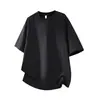 Camiseta Masculina Verde Militar com Manga Raglan, Caimento Solto e Fluido, Tendência de Verão para Acampamento, Casual, Manga Curta