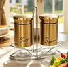 Botellas pequeñas y grandes de condimentos de pie, botellas de condimentos, saleros, azucareros, pimienta, sal, glutamato monosódico, esencia de pollo, botellas de condimento de comino
