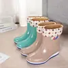 Botas de agua de gelo botas de agua zapatos impermeables para mujer cortos cocina lavado de autos zapatos de goma botas cubre zapatos adulto antideslizantes lavandería verano