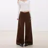 Pantalones de pierna ancha sueltos de cintura alta estilo americano retro 2026 transfronterizos, jeans de campana versátiles de caída suave, jeans largos de color café para otoño e invierno