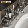 Nuevo organizador de lavabo de baño, almacenamiento para grifo, caja de almacenamiento para espejo de tocador, instalación sin taladro, montado en la pared, con drenaje