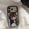 Funda de teléfono de muñeca de estrella con borde negro, adecuada para iPhone 18 Pro Max, Apple 17, diseño lindo, funda rígida, modelo nuevo para iPhone 15 y 16