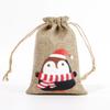 Promoção Quente da Amazon Saco de Presente de Linho de Natal Pequena Bolsa Decorativa de Presente de Natal Saco para Embalagem de Doces de Halloween