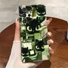 Popular en Europa y América, la funda de teléfono S26 de gato negro con patchwork verde artístico temática de bosque, cubierta protectora de una sola capa para Galaxy S25