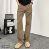Calça masculina da moda de corte reto versátil, novas calças masculinas de cor sólida slim fit para outono e inverno, calças compridas retro confortáveis