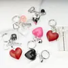 Ins Coreano Dulce Chica Cadena de Corazón Plateado con Lazo Colgante para AirPods Llavero de Chica Decoración Colgante para Bolso