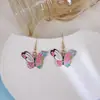 Pendientes Florales de Gama Alta de Verano Europeos y Americanos, Divertidos Pendientes de Animales de Serie de Gato con Goteo de Aceite de Dibujos Animados, Tortuga, Mariposa
