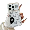 Capa para Celular Apple 17promax com Coração Gato Cachorro Aplicável Meninas Fofas Huawei Xiaomi Vivo Janela Grande