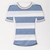 Processamento personalizado AB fio 40 malha casual T-shirt malha tecido listrado algodão poliéster spandex tecido High Road