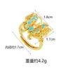 Anillo Mariposa Ajustable de Gama Alta de Nicho al por Mayor Chapado en Oro Vietnamita con Diamantes, Color Duradero, Anillo de Oro de Imitación