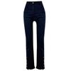 Jeans de Mujer Cortos con Dobladillo Dividido, Otoño 2025, Estilo Universitario, Pierna Recta, Adelgazantes, Tallas Grandes, Pantalones de Tiro Alto, Estilo Ins