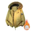 Parka de Trabajo Woodpecker para Hombres y Mujeres 2025 Nueva Invierno Cuello de Piel Engrosada Forro Polar Chaqueta de Plumas Súper Bonita