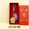 Llavero de Oro Puro 999 con Forma de Moneda Colgante para Bolso Venta al por Mayor Recuerdo Promoción en Transmisión en Vivo Regalo