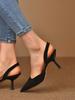 Zapatos de Tacón Alto Apuntados de Socialité Estilo Retro Francés Verano 2025 Nuevos Zapatos de Tacón de Aguja de Gamuza con Espalda Hueca