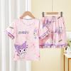 Pijamas de Verano de Manga Corta Finos para Niñas Transfronterizos 2025 Nuevo Traje de Verano para Niñas Ropa para el Hogar