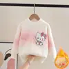 Suéter de Punto para Niños Invierno Nuevo Estilo Estilo Occidental Top Suéter de Niña Gato Kate Suéter para Niños Niña Pequeña