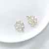 Colgante de Trébol de Cuatro Hojas de Circonita Microincrustada Chapado en Oro de 14K Color Duradero Colgante de Circonio Collar Hecho a Mano Pendientes Colgante de Joyería DIY Colgante