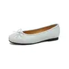 Zapatos Planos Weiwai Girl 8388-6 Estilo Francés Lazo Suave Punta Baja, Zapatos Planos de Ballet Redondos para Mujer