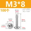 M1.7M2M2.6M3M4M5 Acero Inoxidable 304 Pwa Tornillos Autorroscantes de Cabeza Redonda con Arandela y Espaciador Tornillos para Madera