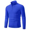 2025 Nuevo Suéter Casual de Medio Cierre para Hombre Transfronterizo Moda Patrón Retorcido Ropa de Punto Juvenil Top para Hombre