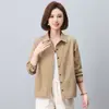 Camisa de manga larga para mujer, nuevo estilo principios de otoño 2026, corte holgado, talla grande, moderna, de algodón puro, chaqueta fina para mujeres de mediana edad