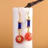 Pendientes de plata de ley S925 con incrustaciones de ágata roja del sur, personalizados y combinables, para mujer.