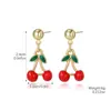 Pendientes de verano transfronterizos nuevos europeos y americanos pendientes de cereza frescos y dulces estilo ins sentido de alta gama pendientes de fruta de cereza