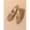 Mocassins de calçar com solas macias, sapatos da moda e quentes com forro de fleece, sapatos estilo Birkenstock, nova coleção outono/inverno 2026