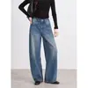 JOCORBEIVintage Big Bull GuadañaJeans para Mujer para Otoño e Invierno, Gama Alta, Holgados, Adelgazantes, Pantalones Rectos Guadaña