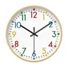 Reloj de Pared de Madera Estilo Japonés con Grano de Madera Reloj de Cuarzo para Sala de Estar Hogar Reloj Sencillo Estilo Rústico Reloj de Pared Mesa de Tiempo Silenciosa