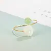 Anillo de Flor de Rosa y Jade de Campo para Mujer, Diseño de Nicho, Moderno y Personalizado, Anillo de Dedo Índice de Gama Alta, Nuevo Modelo 2022