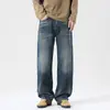 Moda Masculina Fengshe / Lançamento Primavera e Outono 2026 Novidade Tendência Jeans Americano Retrô Solto de Perna Reta para Homens