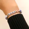 Pulsera vintage y elegante de cuentas de porcelana azul y blanca, un regalo de estilo chino para el Día de la Madre con la letra "MAMA" y patrones de porcelana azul y blanca