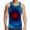 Moda Regatas Masculinas Estampa Abstrata Sem Mangas Verão Estampa 3D