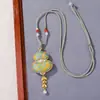 Novo Colar de Brocado Estilo Dinastia Song com Pingente de Sorte Ajustável, Nova Broche Hanfu Estilo Chinês, Pingente de Acessório Cultural e Criativo