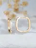 Estilo Popular Transfronterizo Dorado Champaña Individual Microdiamante Cuadrado Geométrico Hebilla de Oreja Simple Ins Combinable para Todo Diseño de Nicho Pendientes Diarios