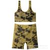 Sutiã de ioga com absorção de choque de alta resistência transfronteiriça, colete fitness, shorts de cintura alta, roupa esportiva