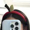 Mismo estilo lindo pinza para el pelo con forma de manzana diadema divertido tallo de manzana de peluche pinza de presión pinza superior tocado de corazón femenino