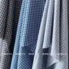 Tela de algodón 100% a cuadros estilo coreano, combinación de colores azul-negro vintage, tela de algodón puro teñida en hilo, adecuada para ropa de mujer, ropa de niños y atuendos familiares a juego