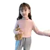 Y2581 # Camiseta Térmica Base para Meninas para Outono e Inverno, Camiseta de Manga Longa Infantil, Camiseta Térmica Estilosa para Bebê com Gola Alta Meia.