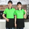 Camiseta de Verano para Camarero Manga Corta para Hombre Hamburguesa Pastel Panadería Personal de Tienda Ropa de Trabajo Manga Corta Catering Snack Ropa de Trabajo